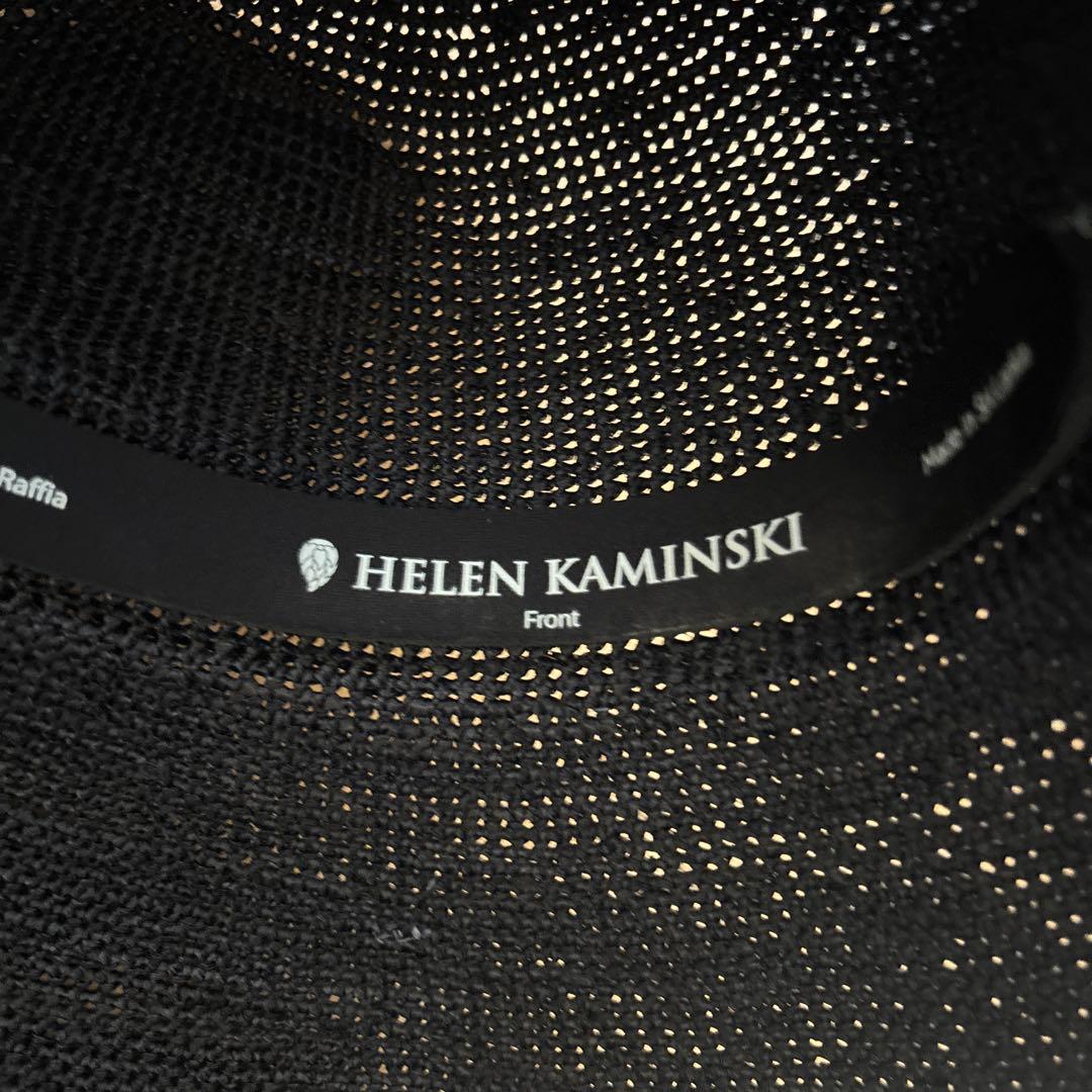 HELEN KAMINSKI ブラック 麦わら帽子 収納袋付き