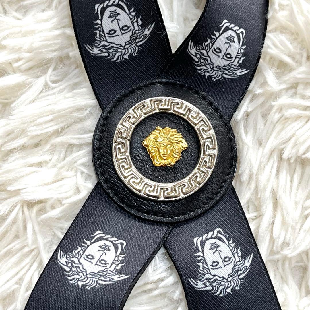 【極美品】ヴェルサーチ　サスペンダー　メデューサ　ゴールド金具　グレカ模様　ゴム