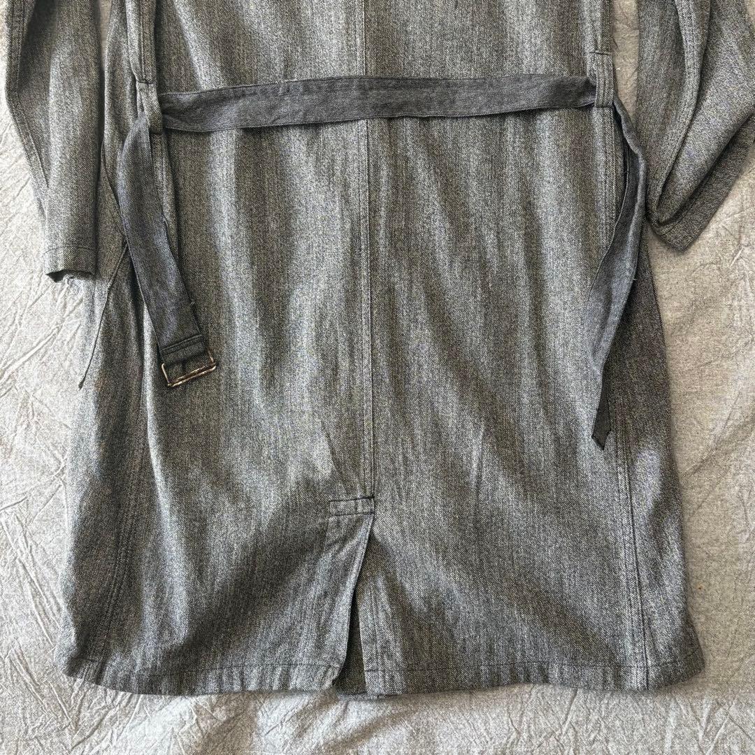 1950s ブラックシャンブレーアトリエコート フレンチヴィンテージ 刺繍タグ