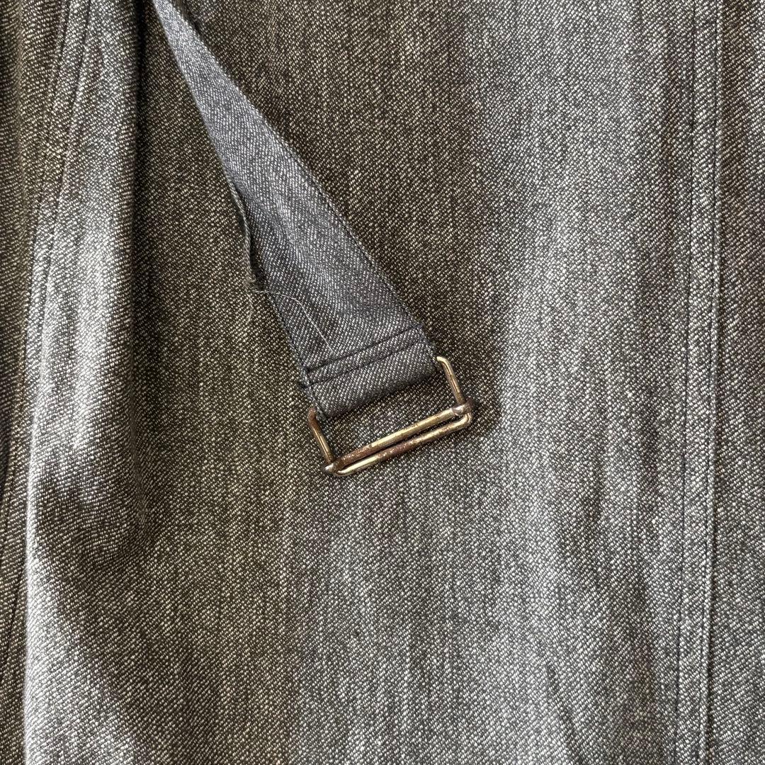 1950s ブラックシャンブレーアトリエコート フレンチヴィンテージ 刺繍タグ