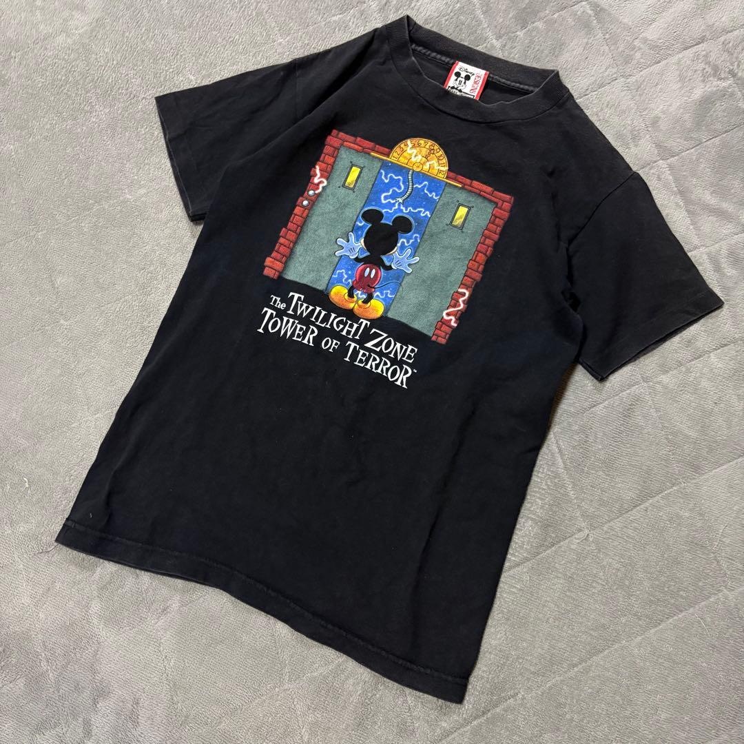 90s ヴィンテージ　ミッキー　ディズニー　タワー・オブ・テラー　Tシャツ　黒