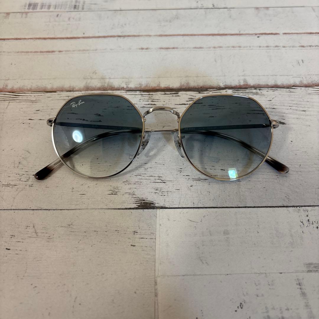 Ray-Ban ラウンド型サングラス シルバー/グレー