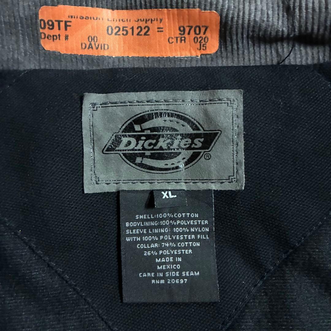 00s Dickies ダックジャケット メキシコ製 ブラック襟コーデュロイXL
