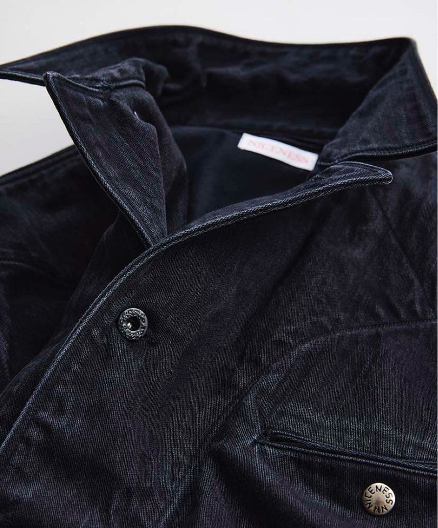ナイスネス　B.rollo ブラックサテンワークジャケット