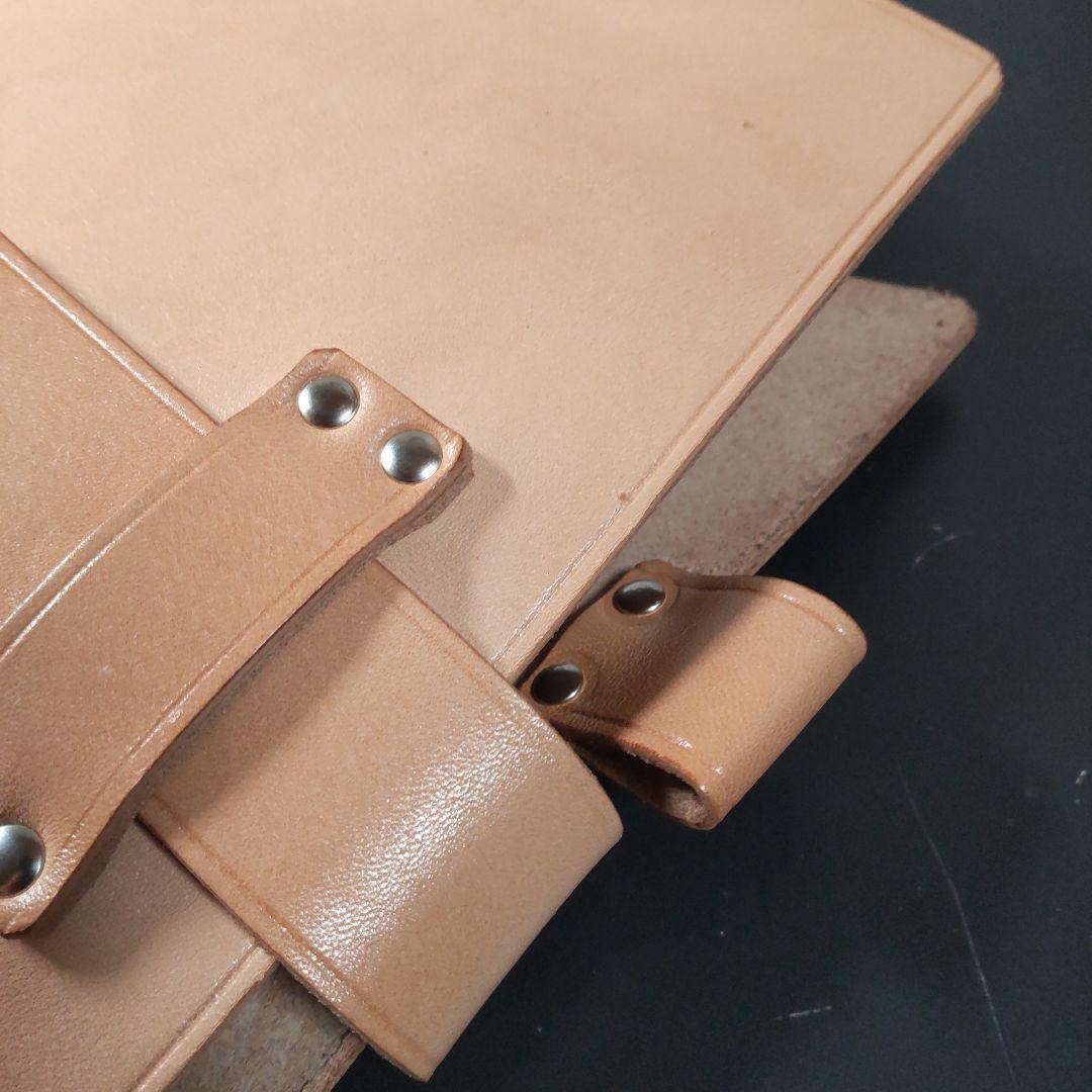 一枚革国産サドルレザー手帳　A5サイズナチュラル　25mmリング