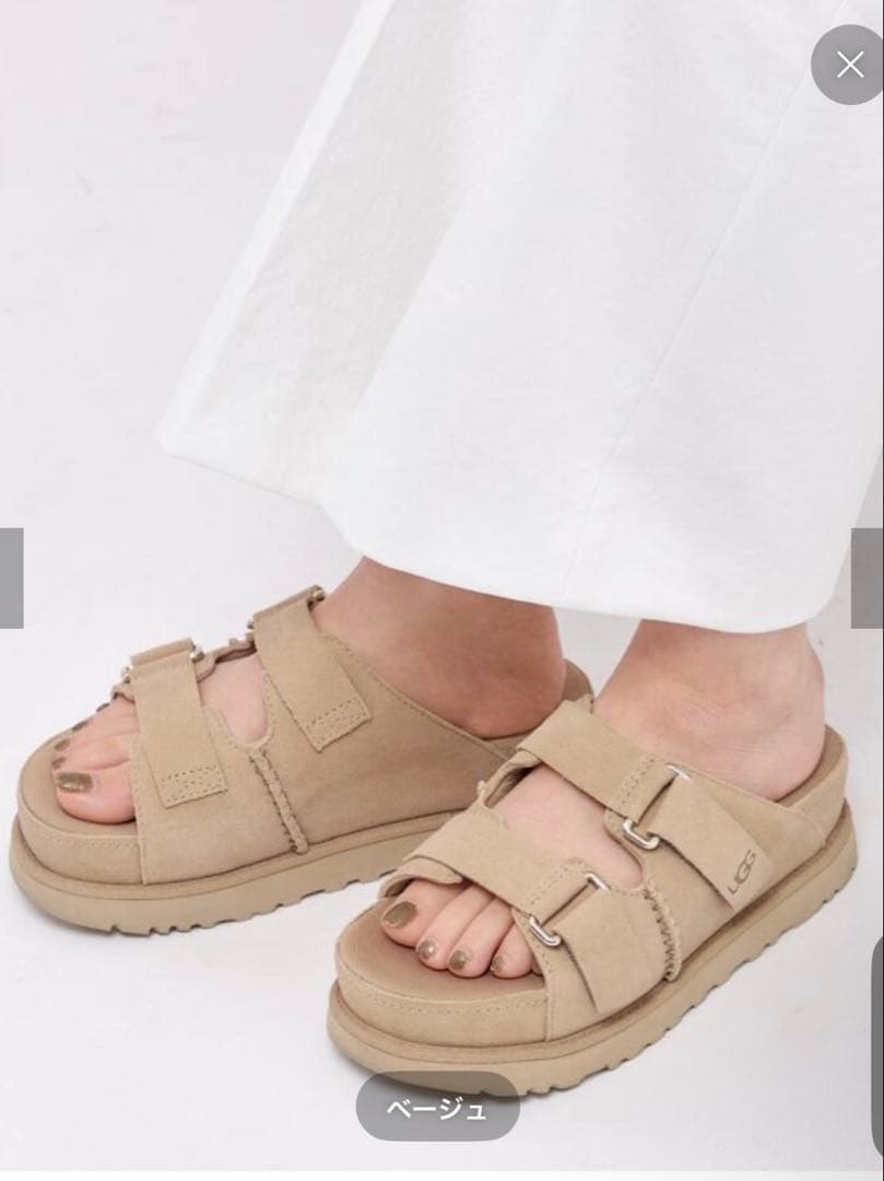 UGG アグ スライド サンダル ゴールデンスター ハイ レディース ベージュ