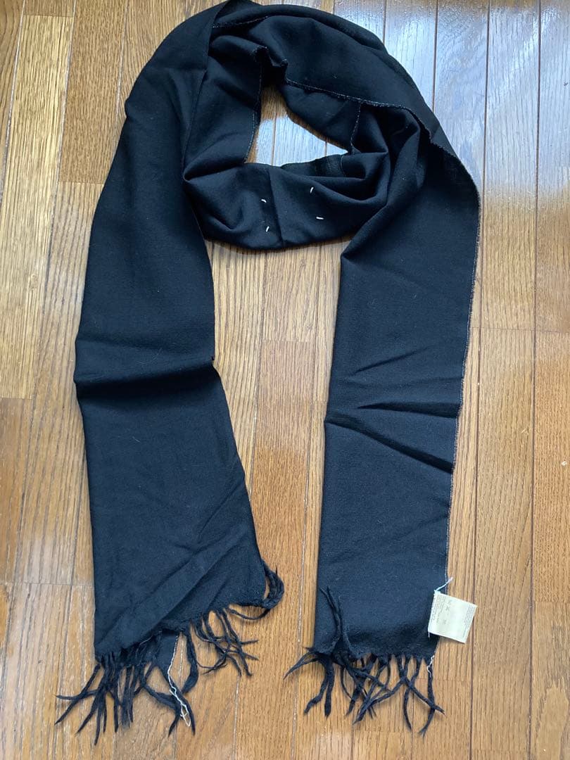 希少マルジェラアーティザナルブラック マフラーストール