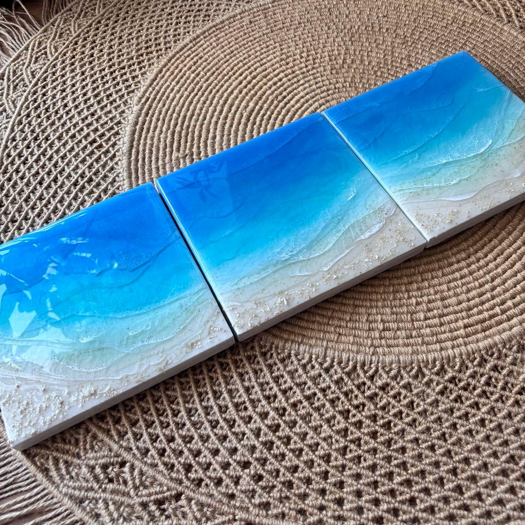 『沖縄の海を感じる』オーシャンレジンアート 3点セット♪