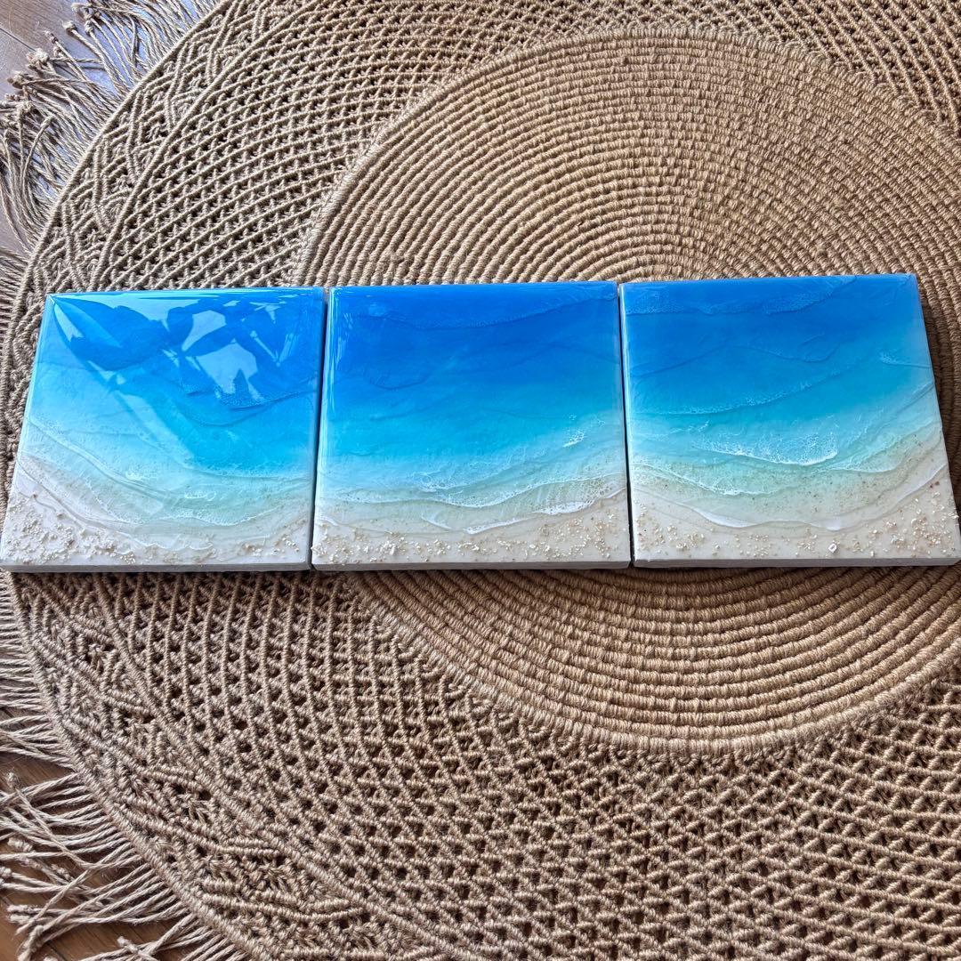 『沖縄の海を感じる』オーシャンレジンアート 3点セット♪