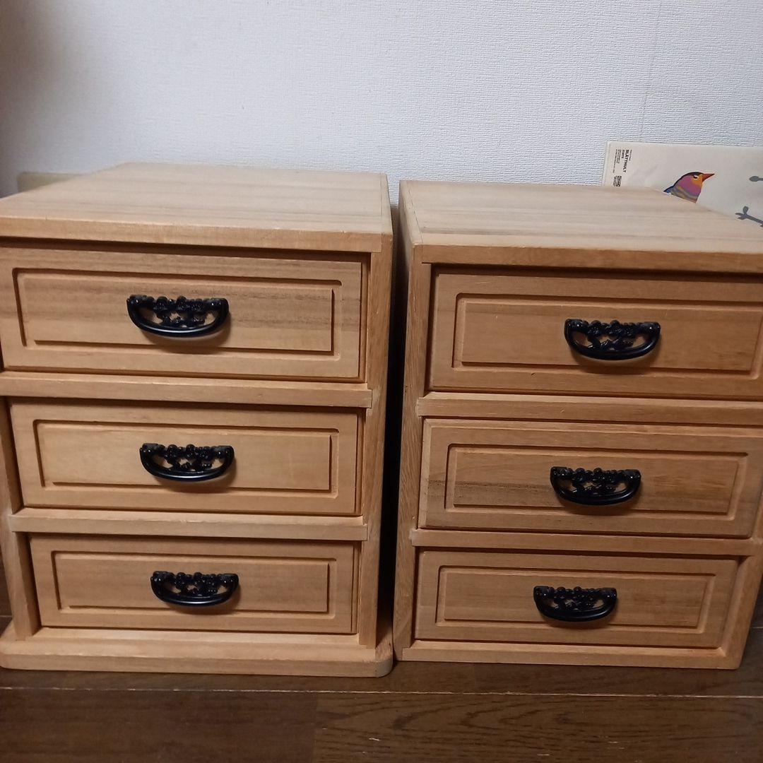 桐小型箪笥(小型チェスト) 6段（2分割可能）小引き出し　工芸品