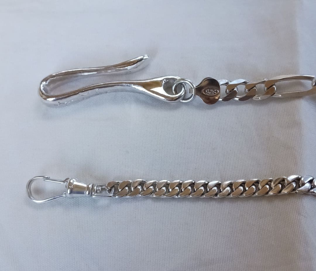 シルバー925 唐草　ウォレットチェーン　ショートサイズ