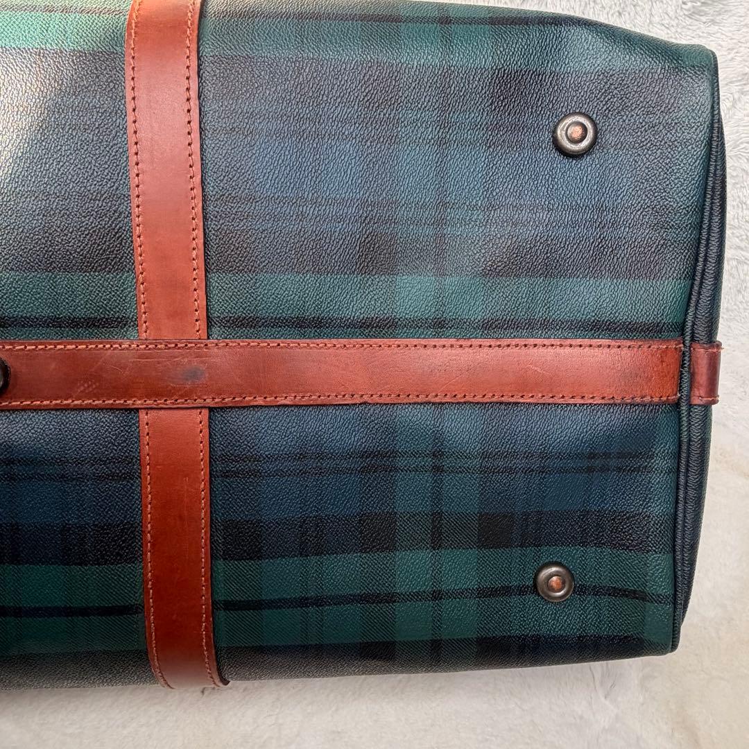 良品✨POLO RALPH LAUREN ボストンバッグ 大容量 チェック 緑