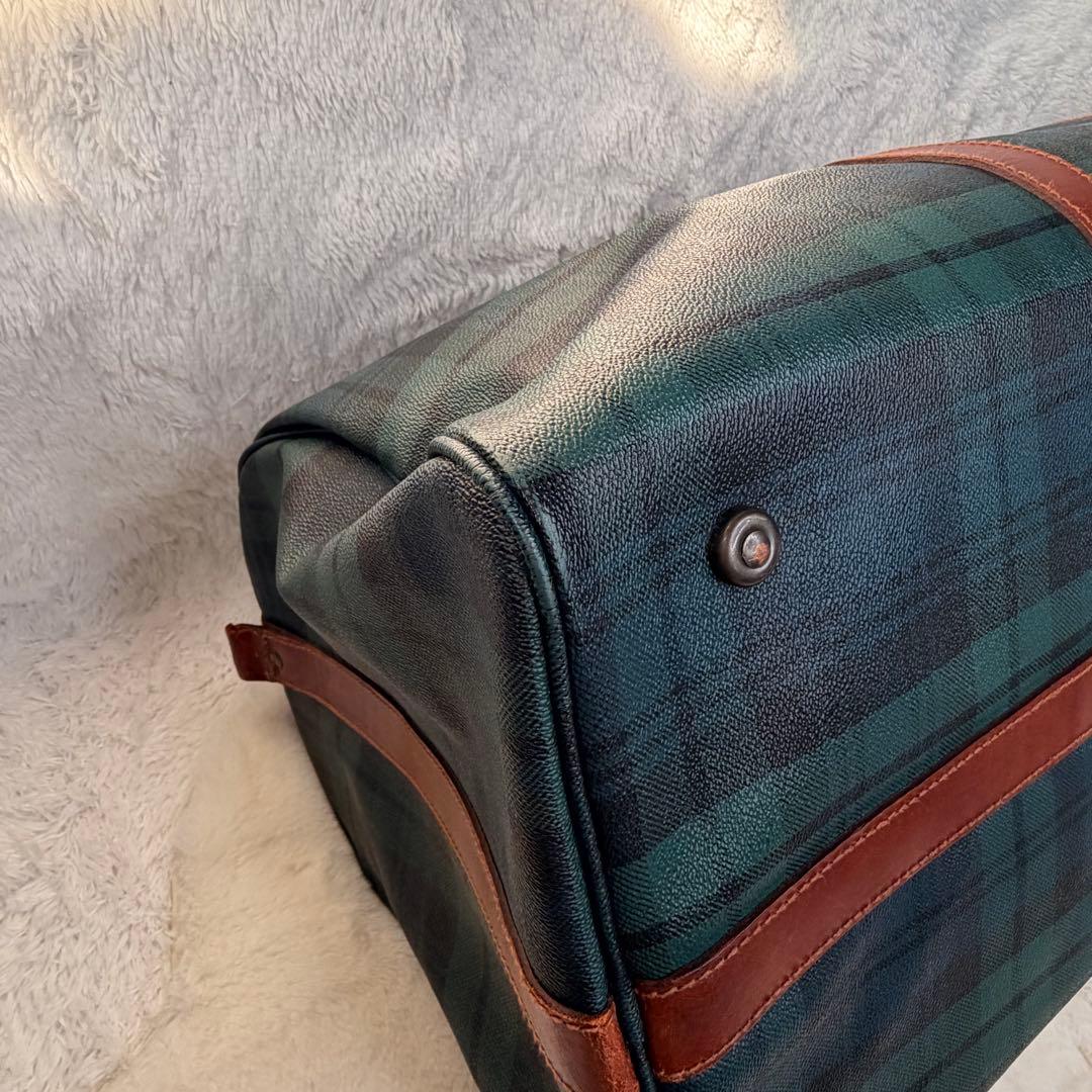 良品✨POLO RALPH LAUREN ボストンバッグ 大容量 チェック 緑