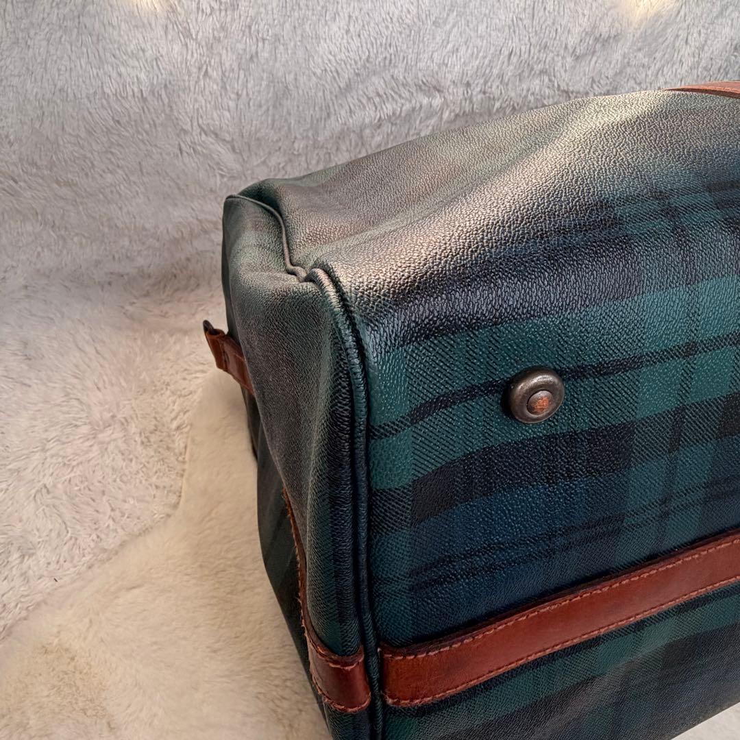 良品✨POLO RALPH LAUREN ボストンバッグ 大容量 チェック 緑