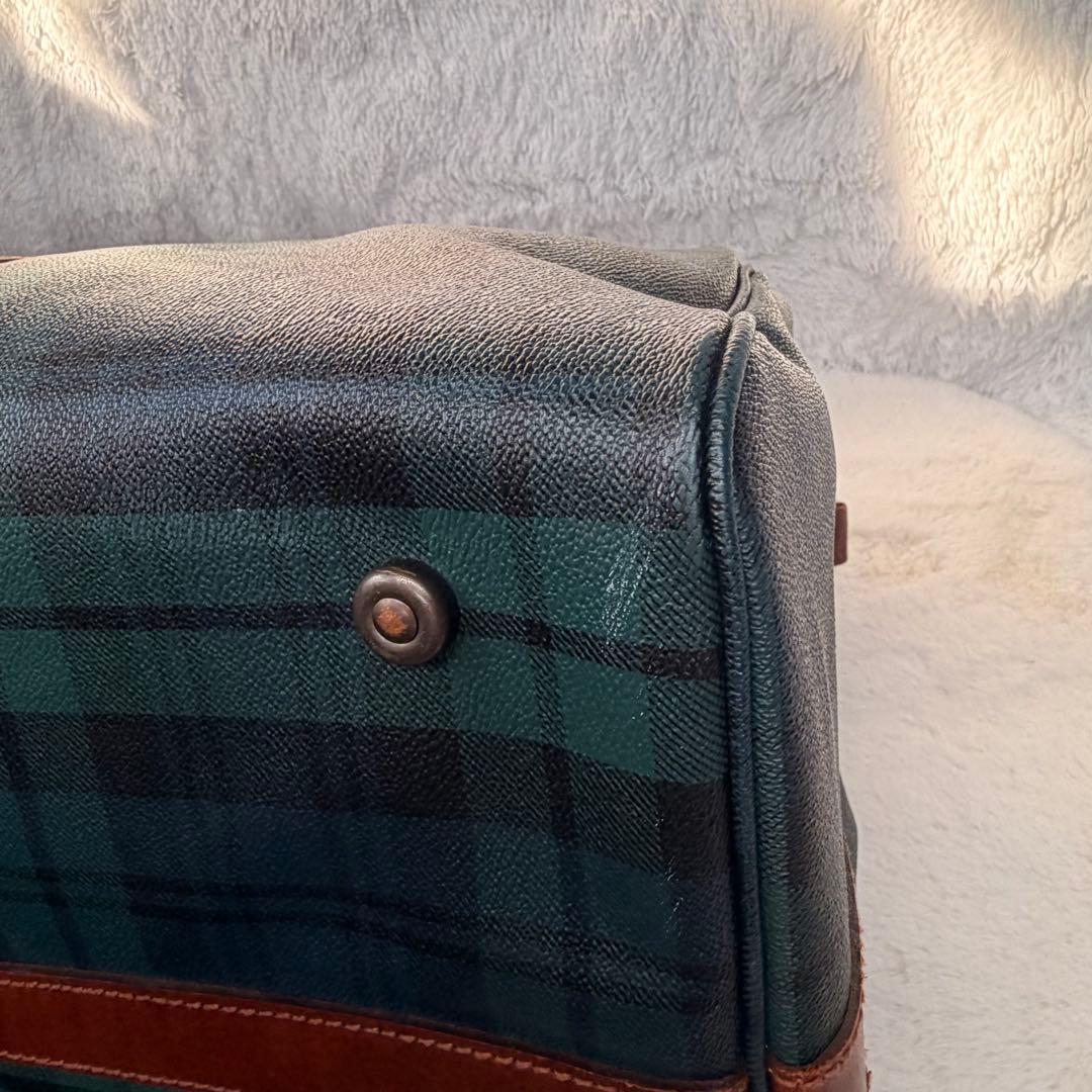 良品✨POLO RALPH LAUREN ボストンバッグ 大容量 チェック 緑