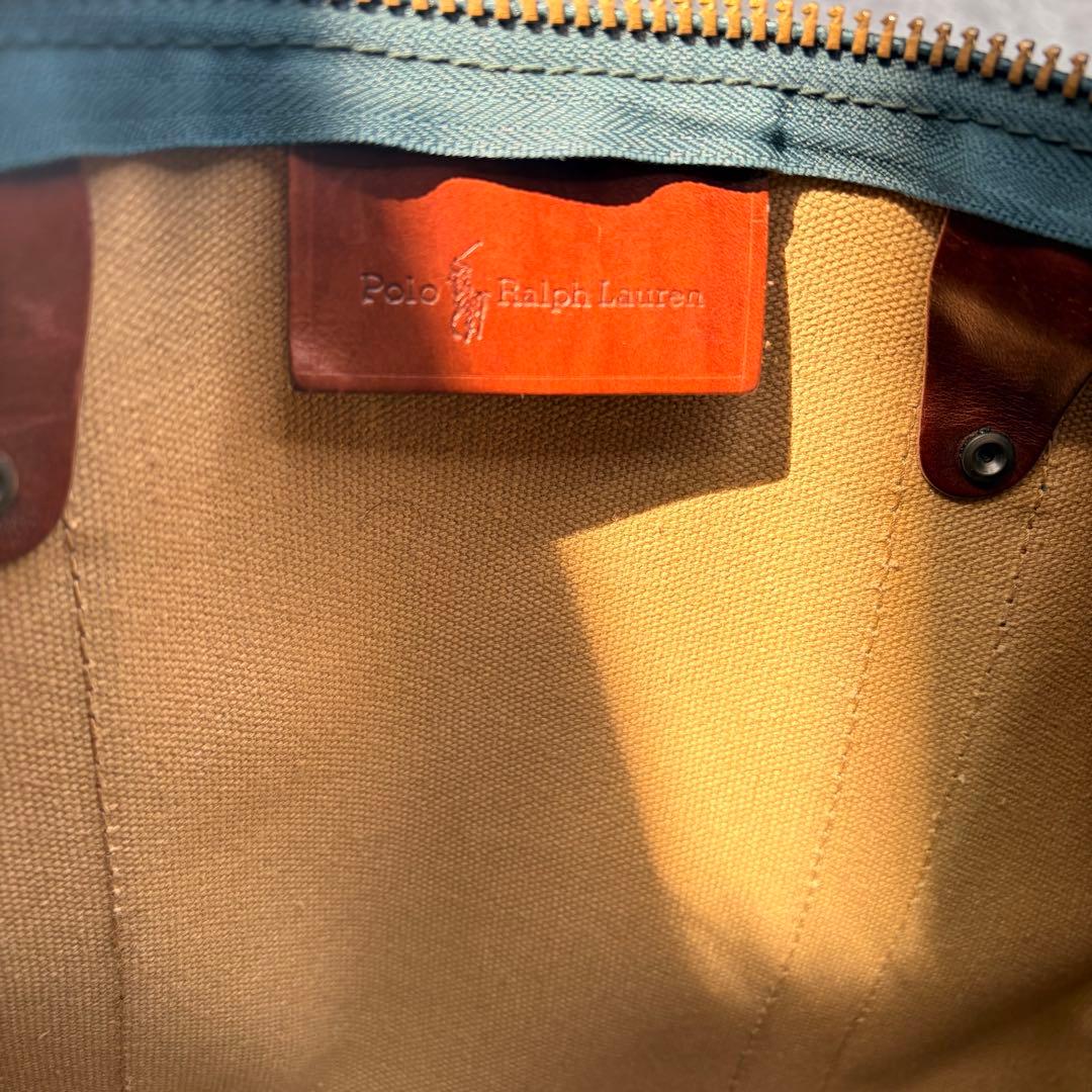 良品✨POLO RALPH LAUREN ボストンバッグ 大容量 チェック 緑