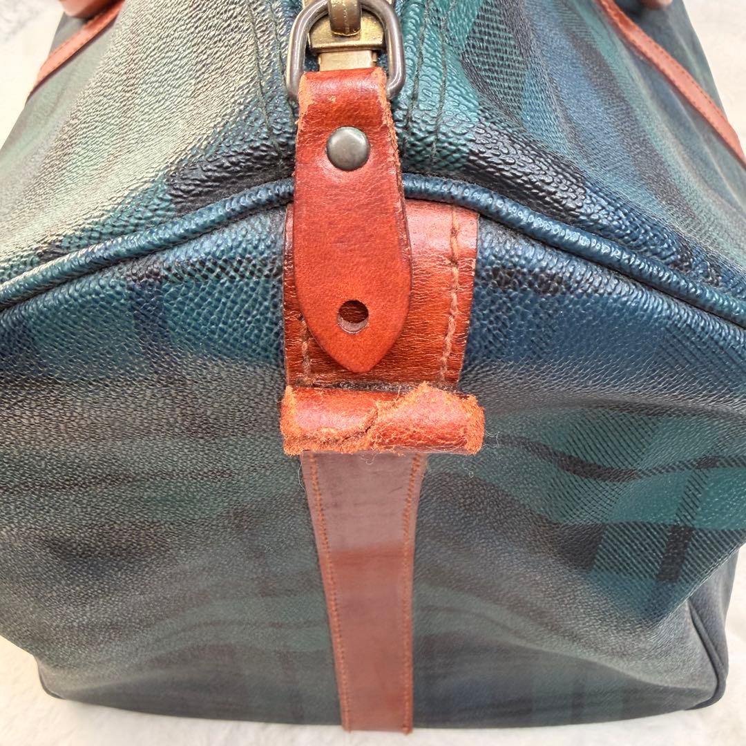 良品✨POLO RALPH LAUREN ボストンバッグ 大容量 チェック 緑