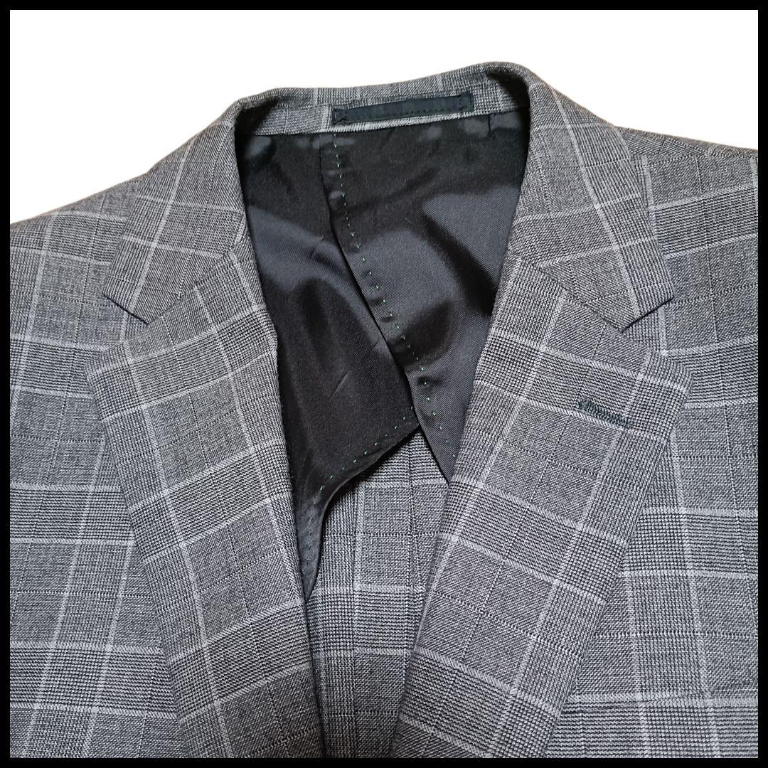 ✨極美品✨リッケンバッカー　スーツ　セットアップ　3ピース　グレンチェック　Ｌ