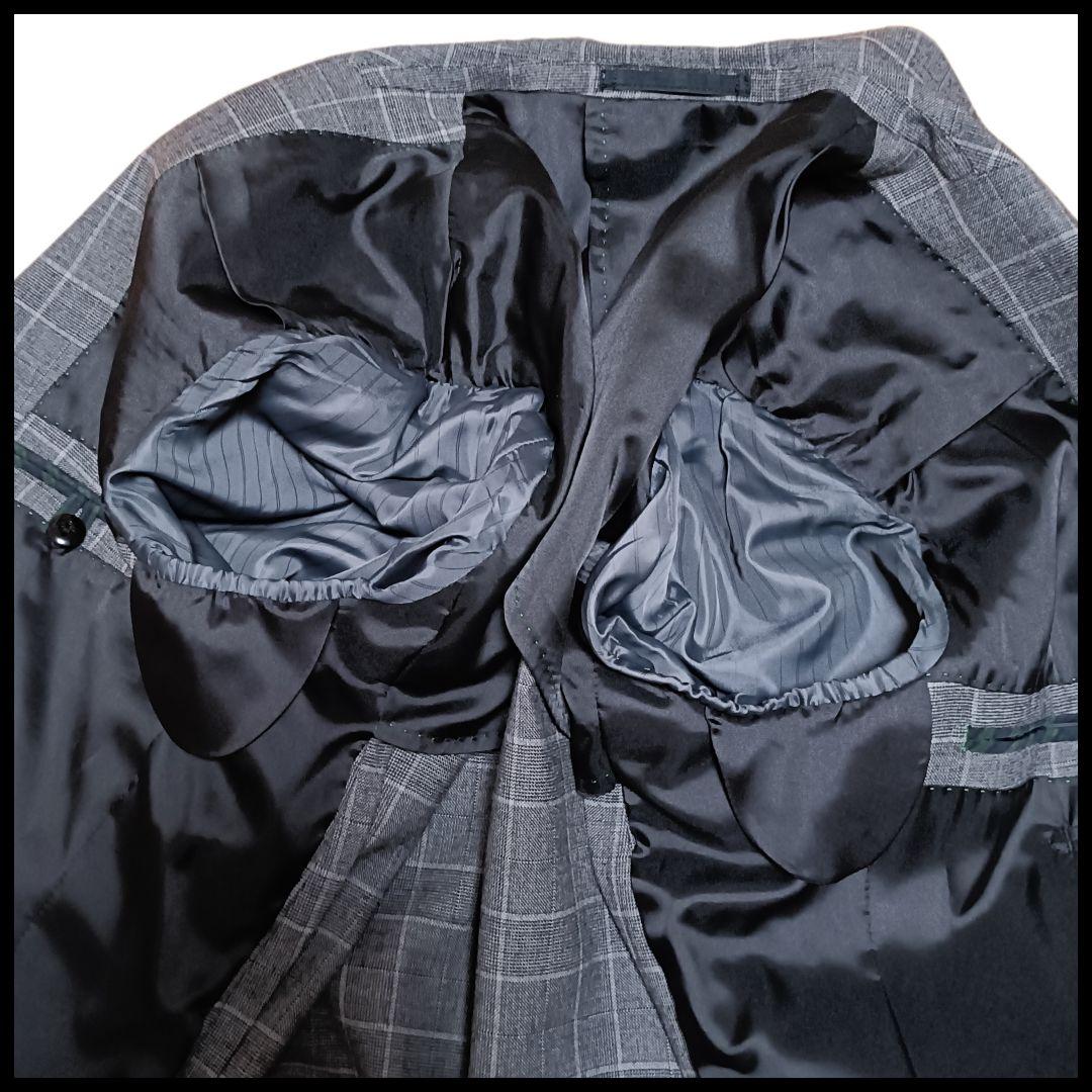 ✨極美品✨リッケンバッカー　スーツ　セットアップ　3ピース　グレンチェック　Ｌ