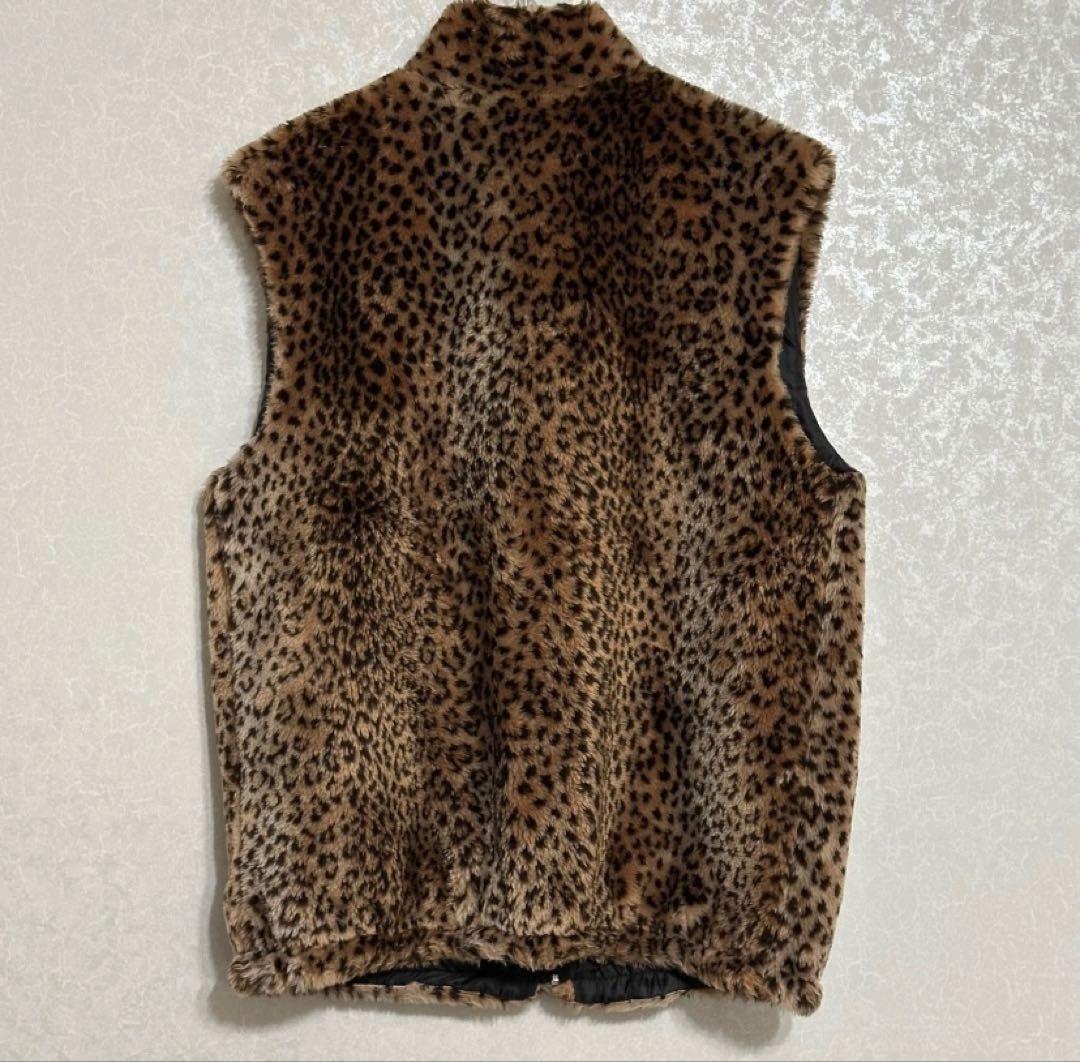 vintage leopard far vest 80s〜90s