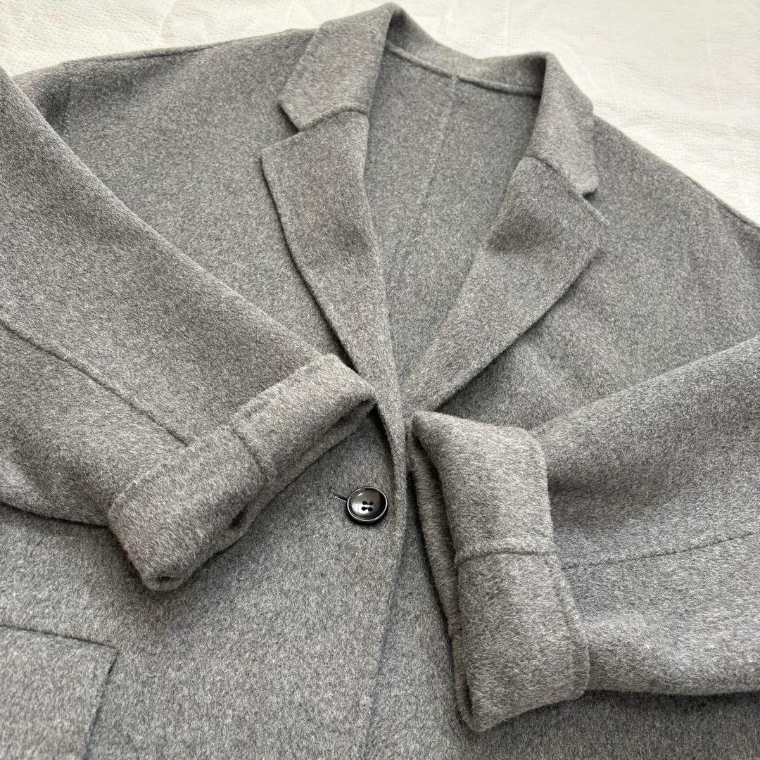 スピック&スパン ウールミックスリバージャケット グレーA 38