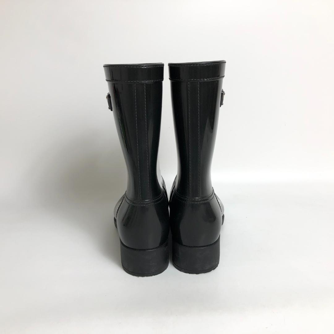 1E511/プラダ/レインブーツ/三角ロゴ/長靴/レディース/ブラック/黒/37