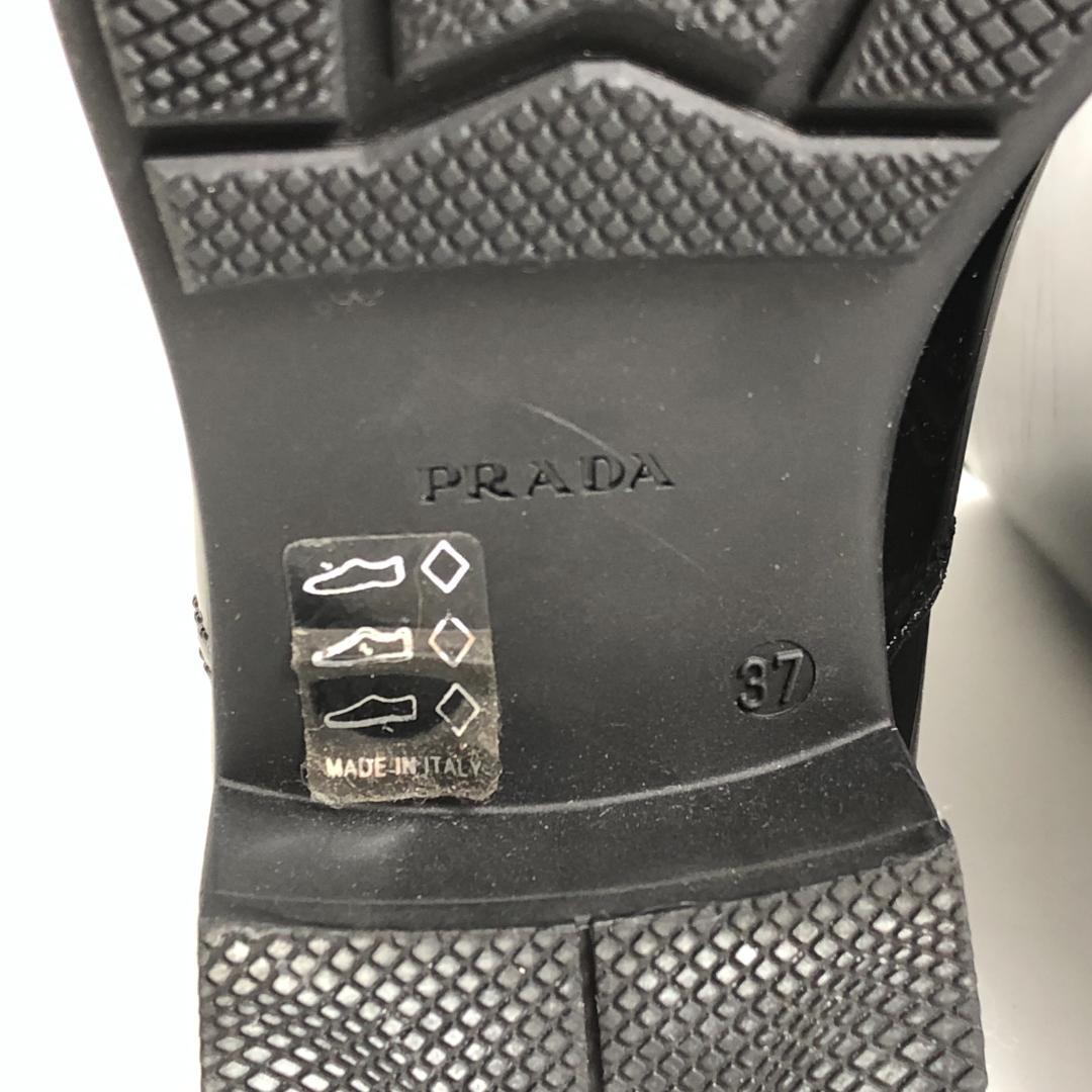 1E511/プラダ/レインブーツ/三角ロゴ/長靴/レディース/ブラック/黒/37
