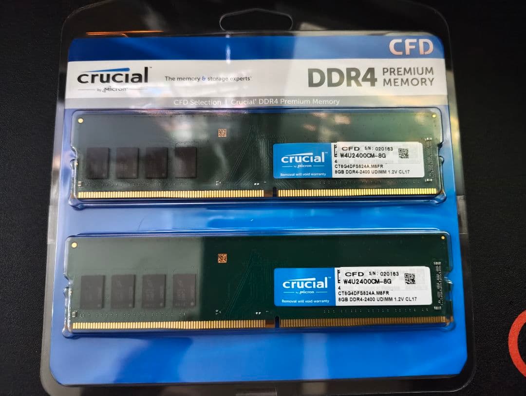 crucial DDR4-2400 8GB×2枚 未開封新品