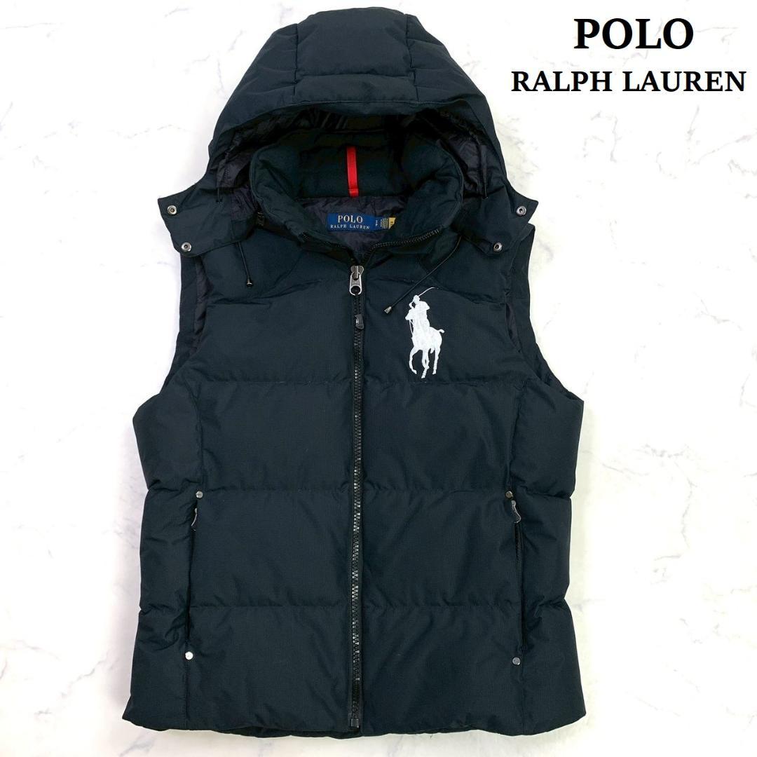 現行QRタグ★ポロラルフローレン ダウンベスト ビッグポニー 黒 S　D828