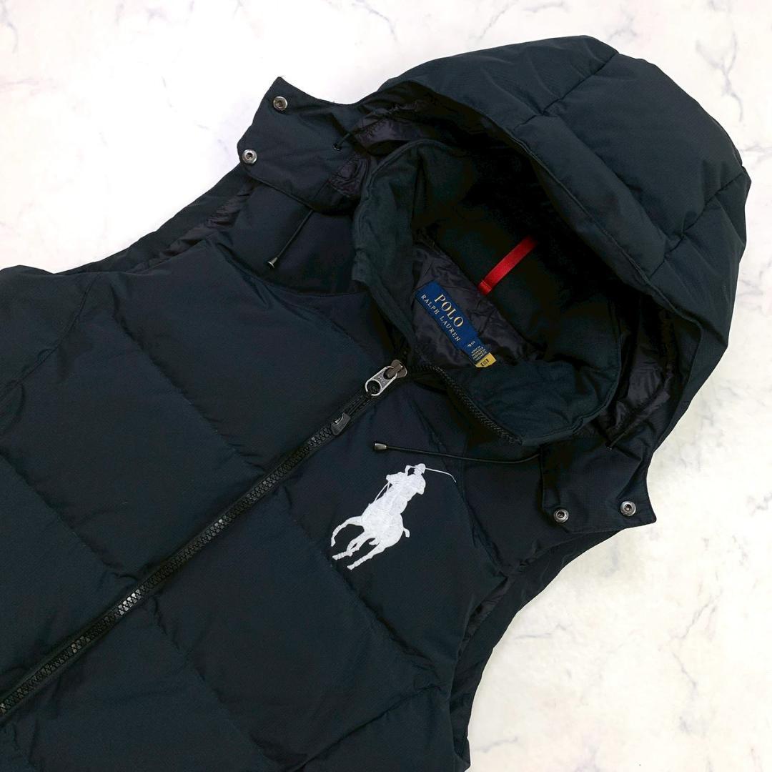 現行QRタグ★ポロラルフローレン ダウンベスト ビッグポニー 黒 S　D828