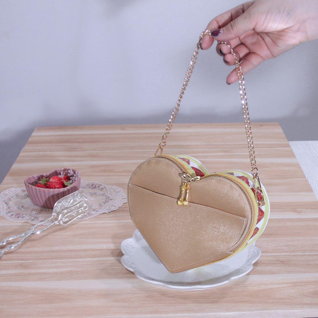 【専用】ハートショートケーキバッグ【ロングチェーン付】