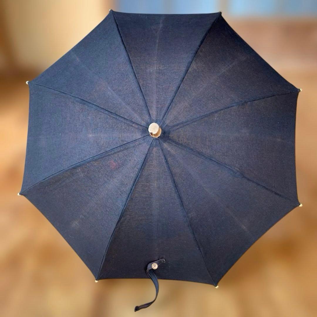 ツタエノヒガサ　黒　日傘 竹製ハンドル