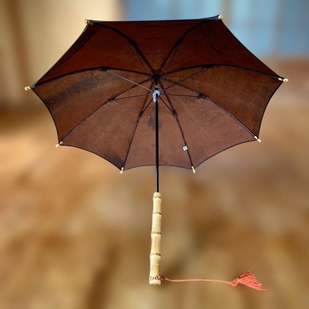 ツタエノヒガサ　黒　日傘 竹製ハンドル