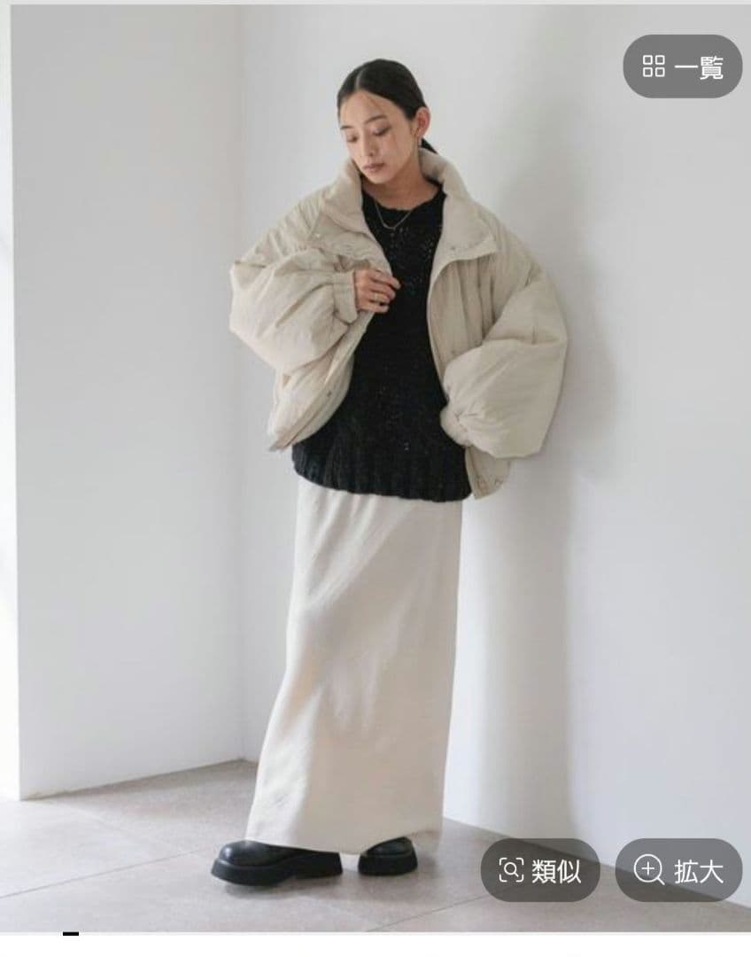 LOWRYS FARM モンスターショートコート アイボリー