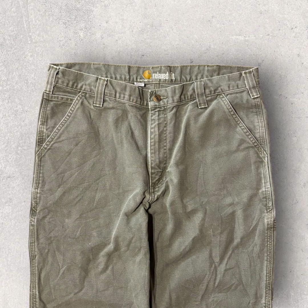 【カーハート】ペインターパンツ　ワークパンツ　モスグリーン　36×34