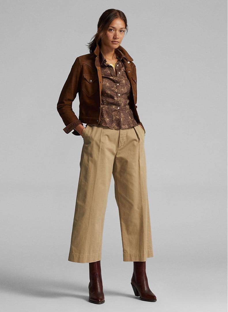 RRL ベージュ コットン ワイドレッグ チノパン