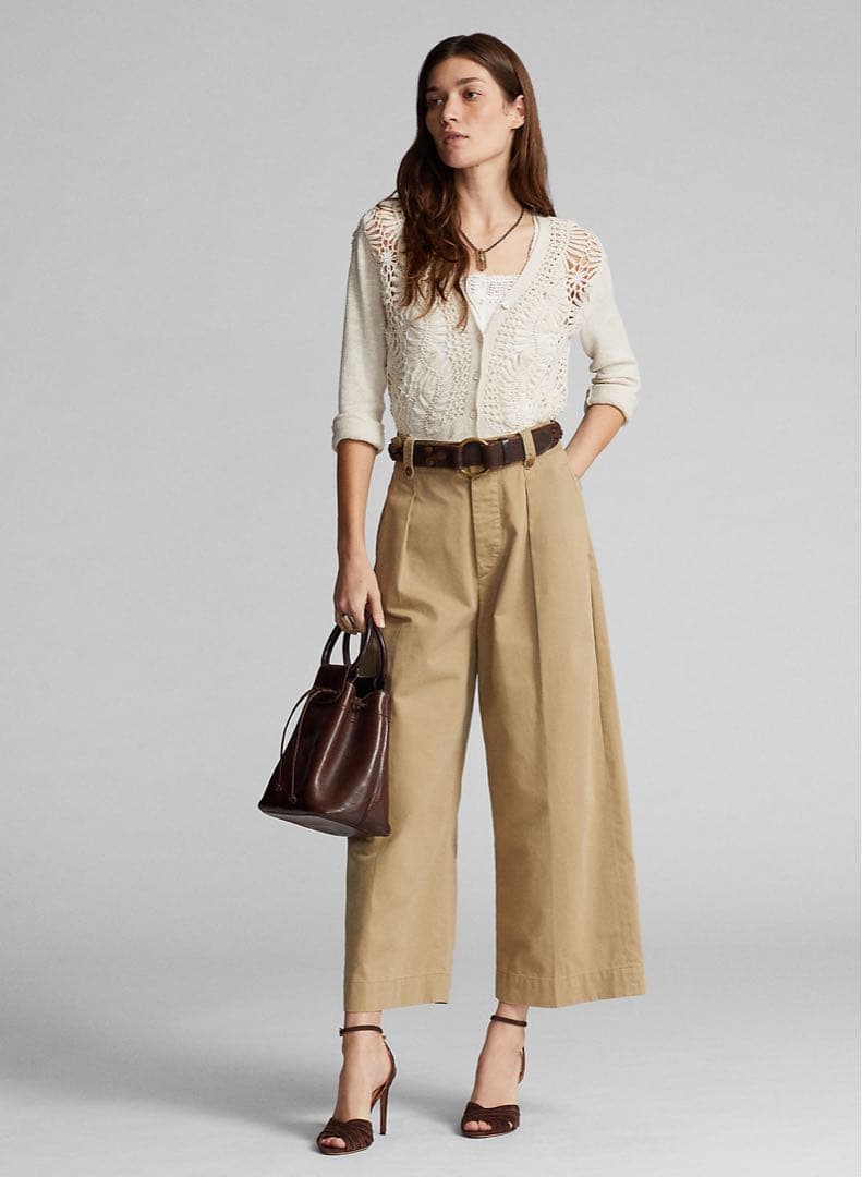 RRL ベージュ コットン ワイドレッグ チノパン