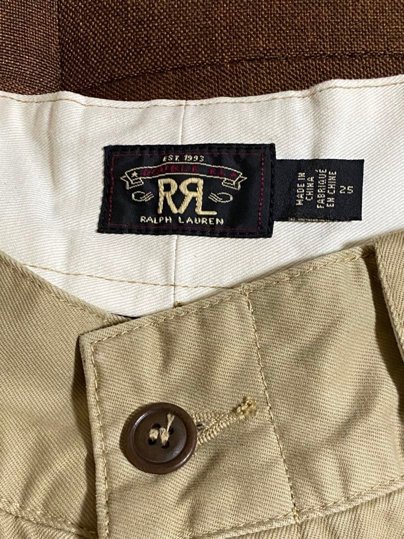 RRL ベージュ コットン ワイドレッグ チノパン