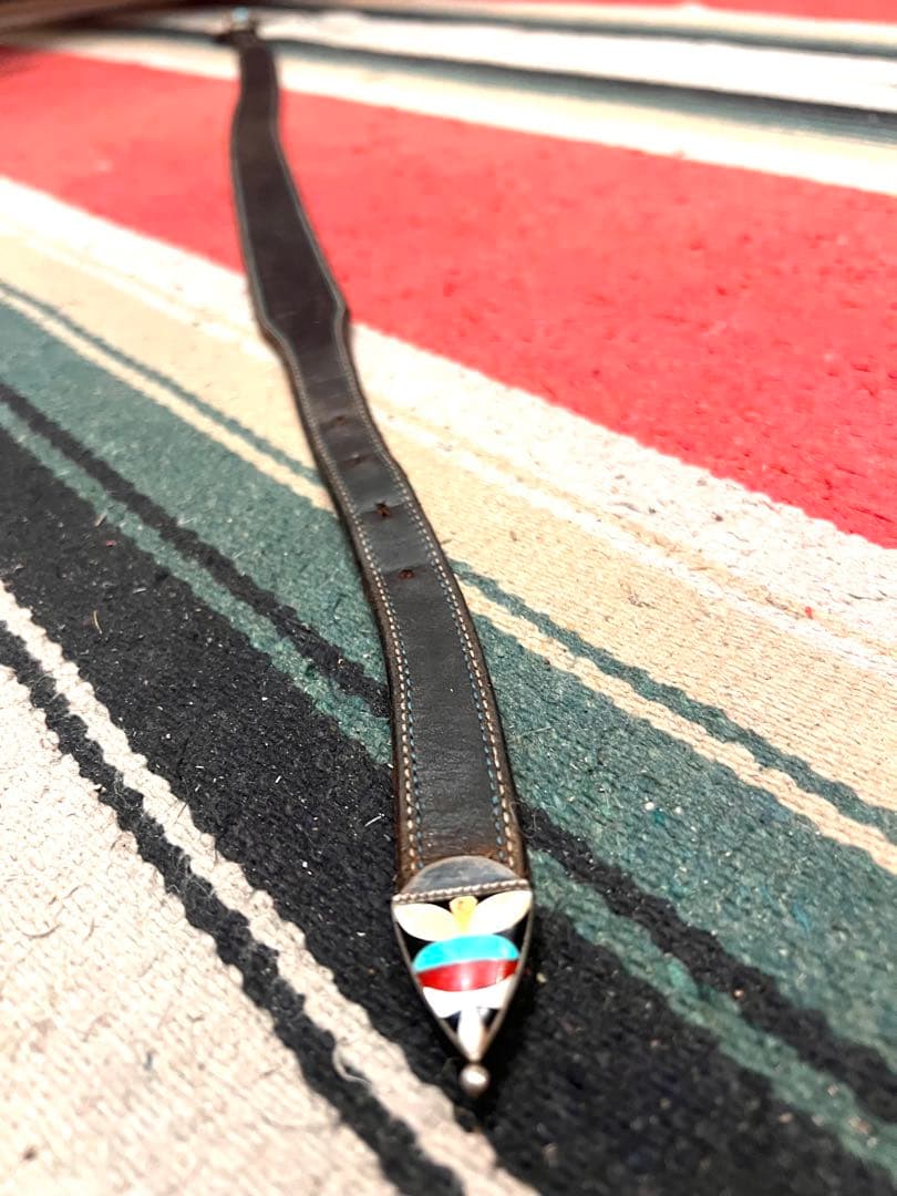 インディアンジュエリー　シルバー925製　ターコイズ、シェル　インレイバックル