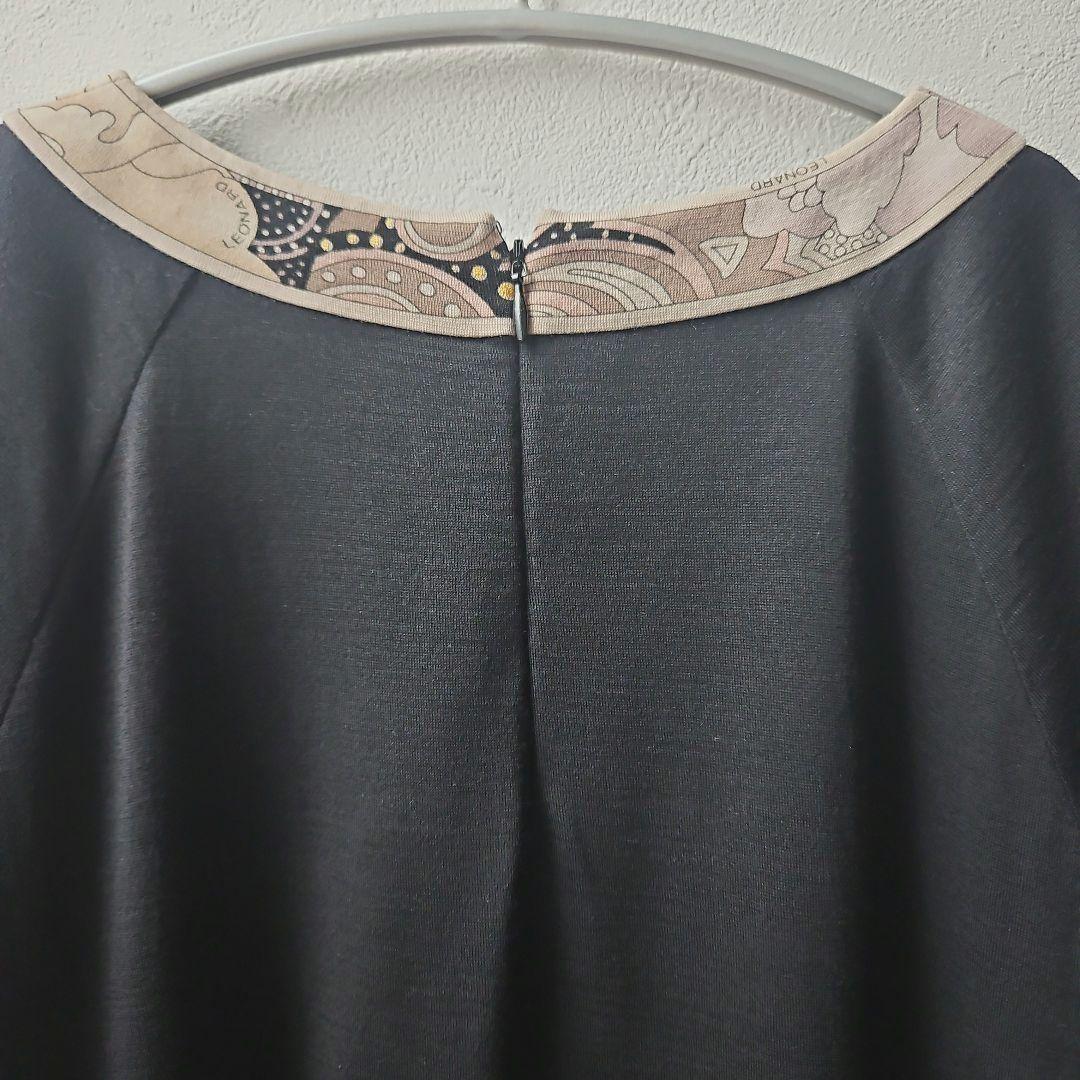 LEONARD 毛100黒長袖チュニック