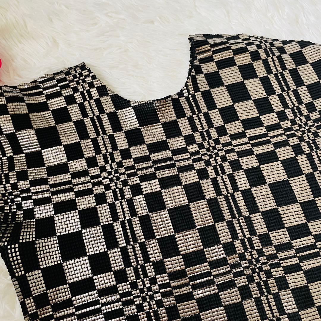 【美品】ミー/イッセイミヤケ 半袖カットソー サイズ― - 黒×シルバー