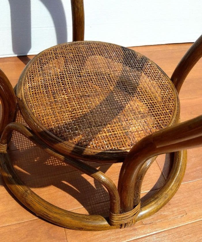 籐　ラタンチェア＆ガラステーブル　セット