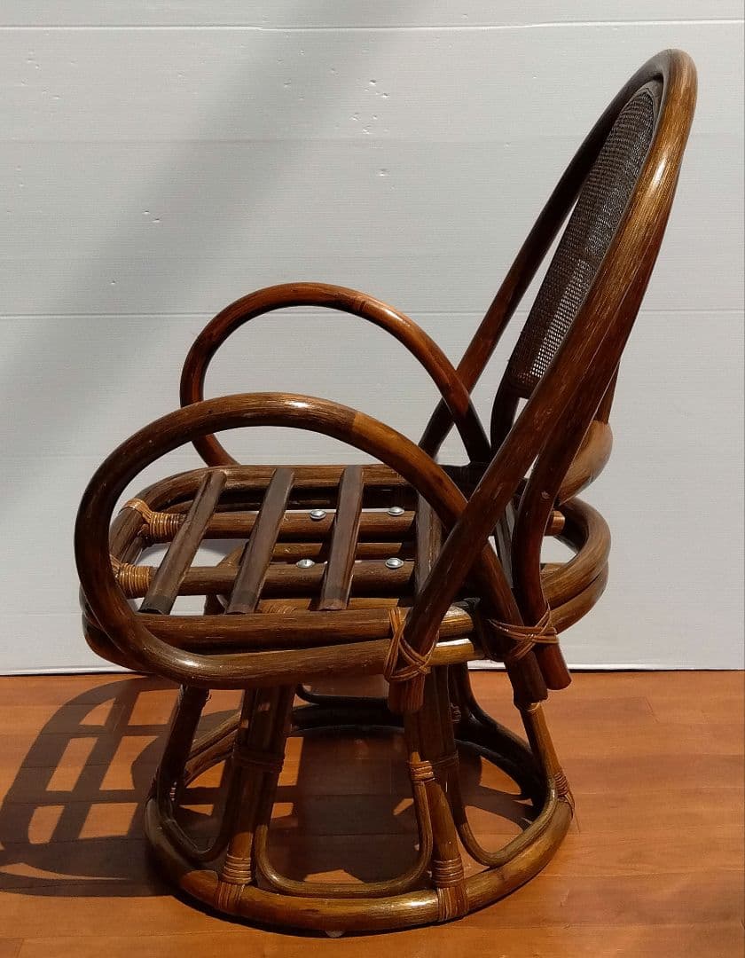 籐　ラタンチェア＆ガラステーブル　セット