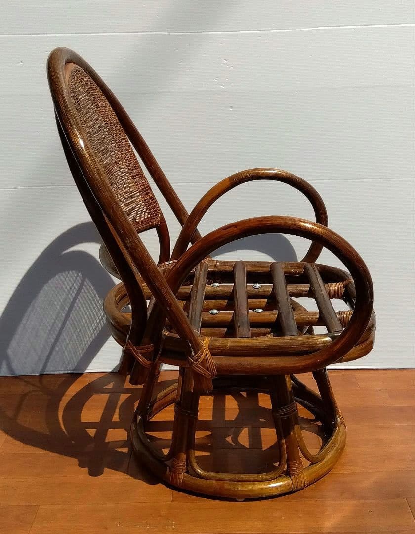 籐　ラタンチェア＆ガラステーブル　セット