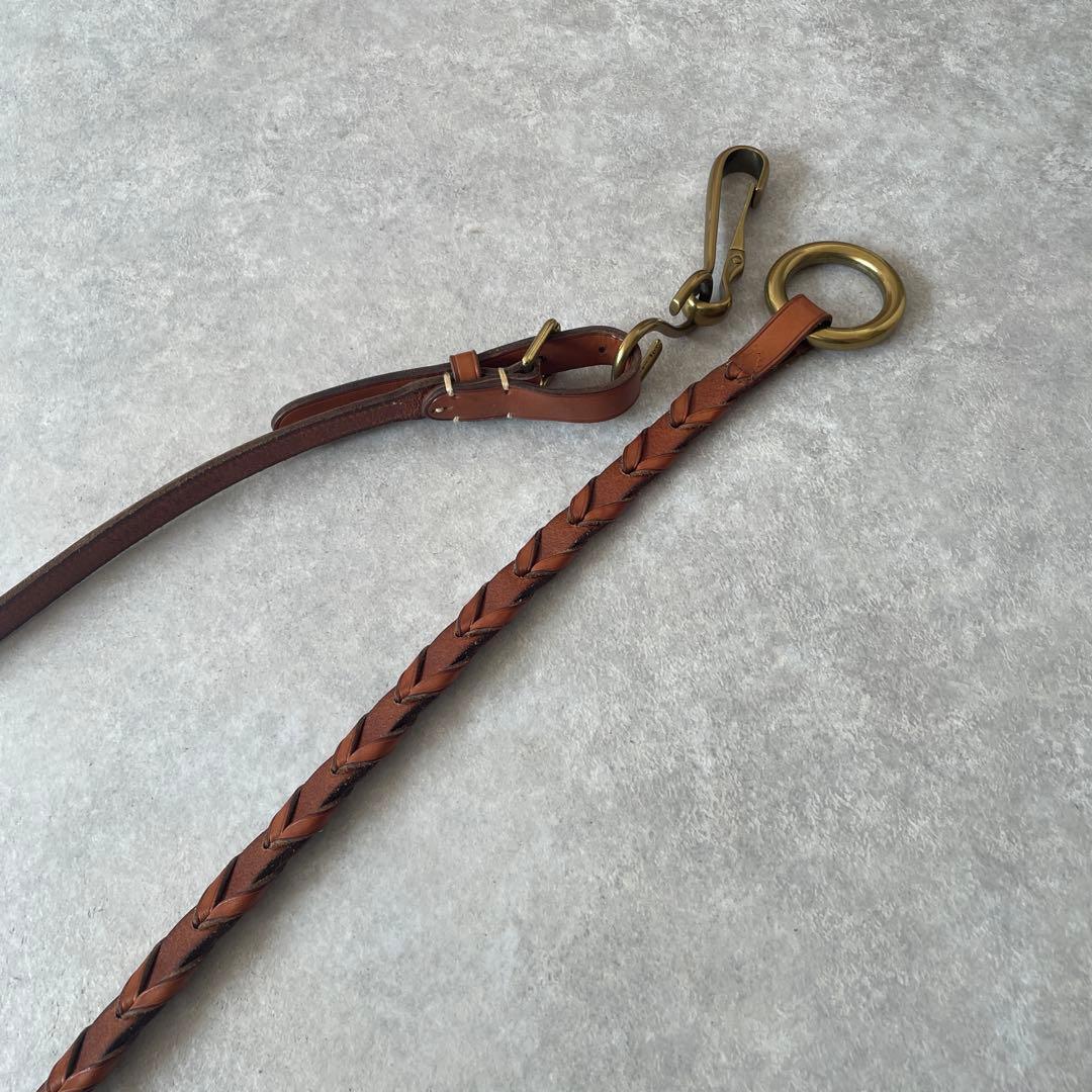 新品同様【レア】Ralph Lauren レザー編み込みベルト ゴールドバックル