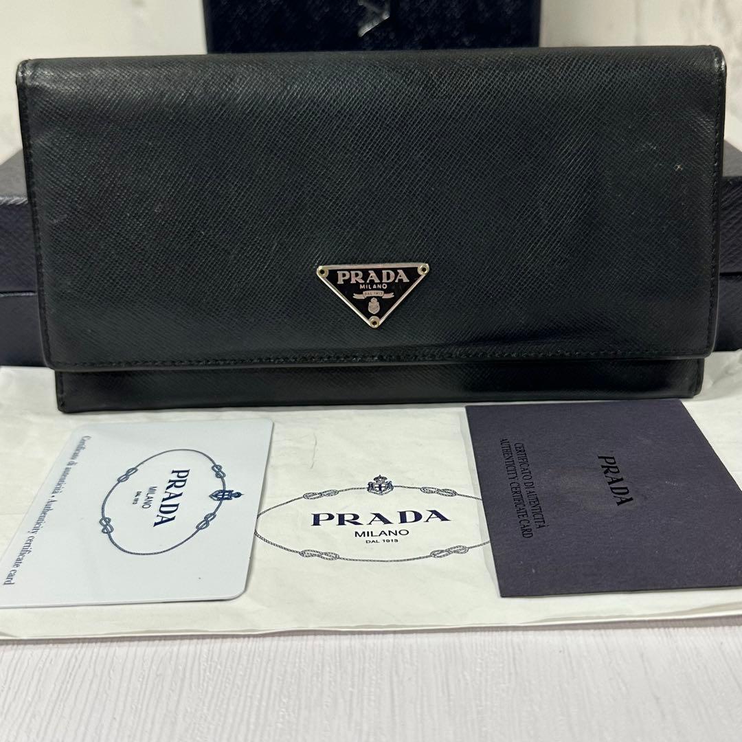 新品同様‼️ プラダ　PRADA 財布　長財布　サフィアーノ　三角ロゴ