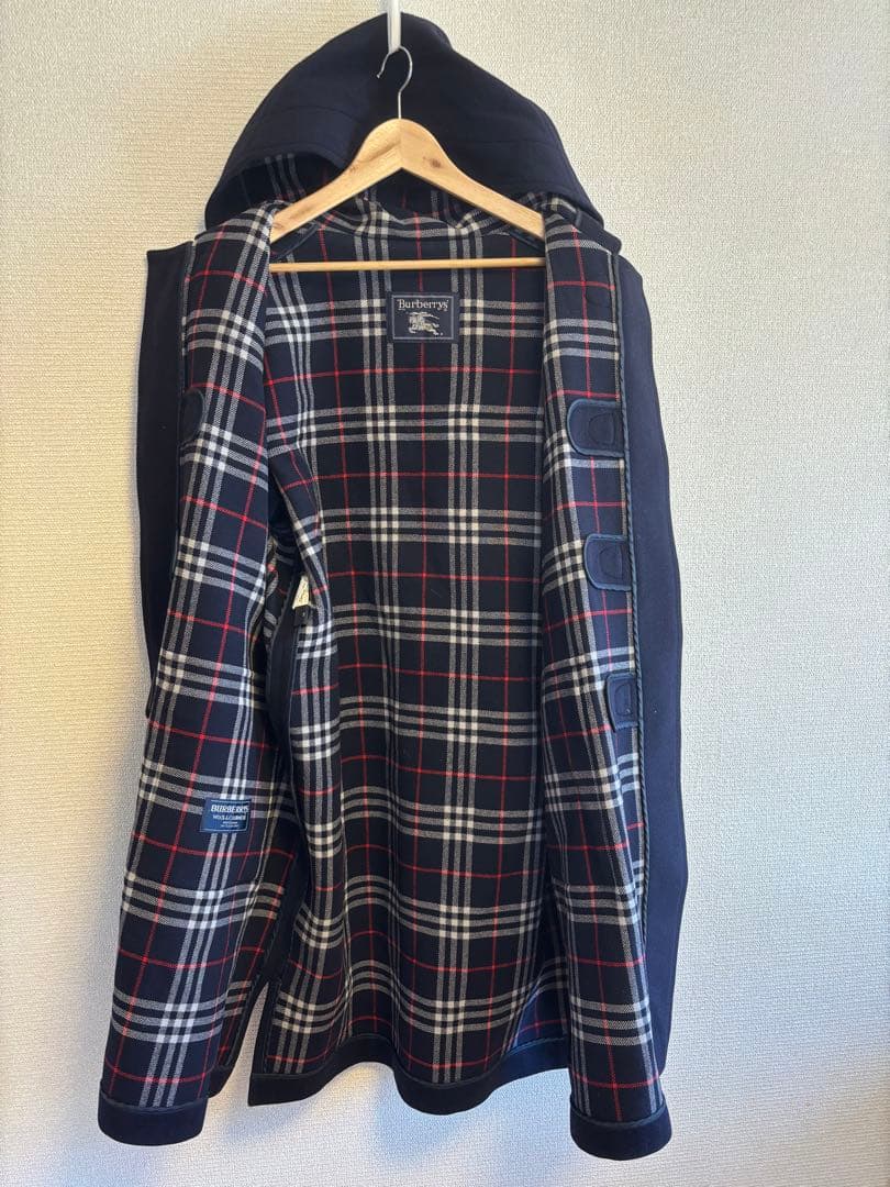 ネイビー カシミヤ混　ダッフルコート　Burberry