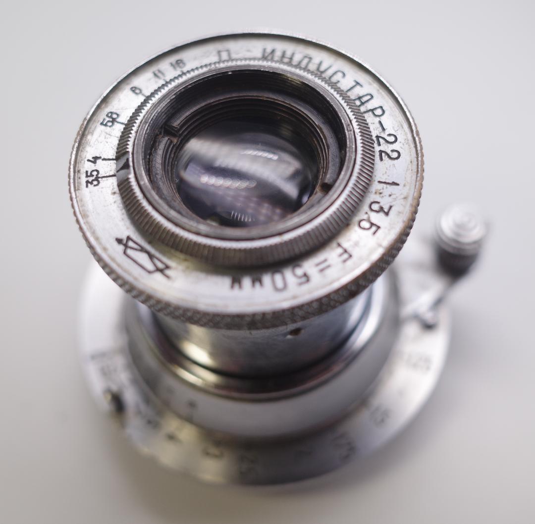 41　希少【RED P】　沈胴式オールドレンズ インダスター22　L39