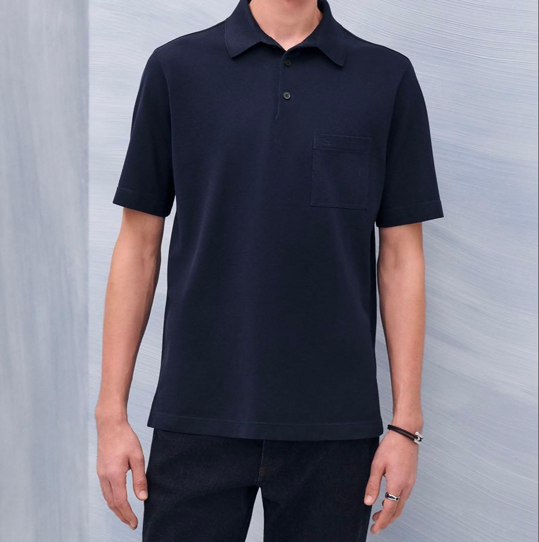 【新品未使用】エルメス ポロシャツ　H刺繍　Mサイズ