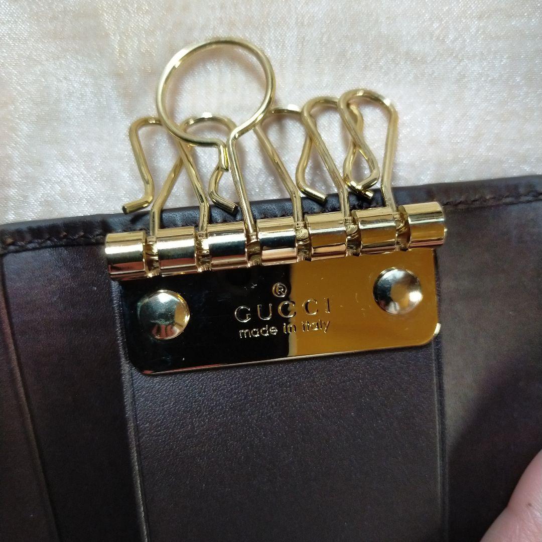 GUCCI レザーキーケース グリーン/レッド